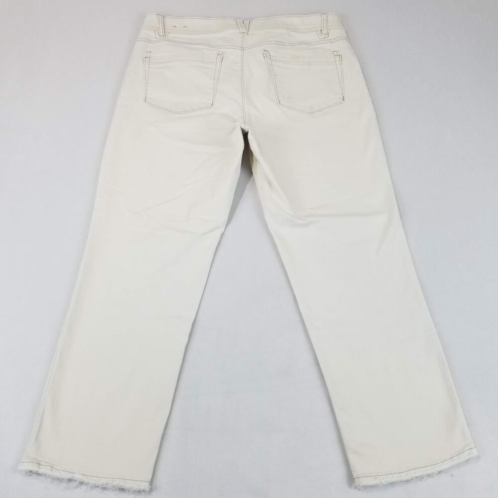 Democracy Jeans Womens 14 White Ab Technology Mid Rise Ankle Raw Hem Stretch - Picture 2 of 11